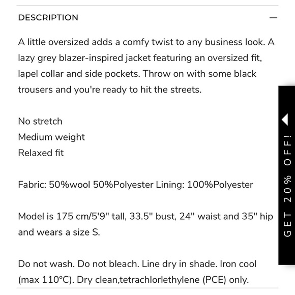 Oversized Grey Blazer​ - Picture 9 of 12